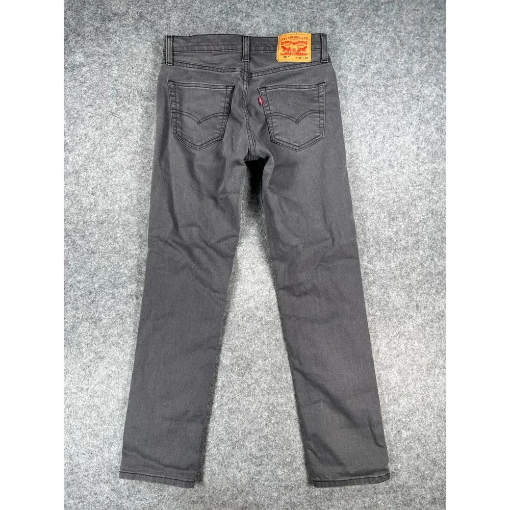 Levis Jeans Men's 30x32 511 Slim Straight Leg Stretch Gray‎ Denim Pants